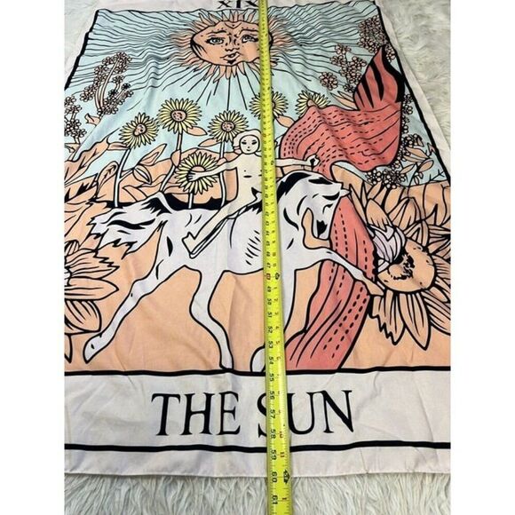 THE SUN Vintage Tarot XIX Tapestry 39” X 60” Wall Hanging Boho Home Decor NWOT - Picture 3 of 6